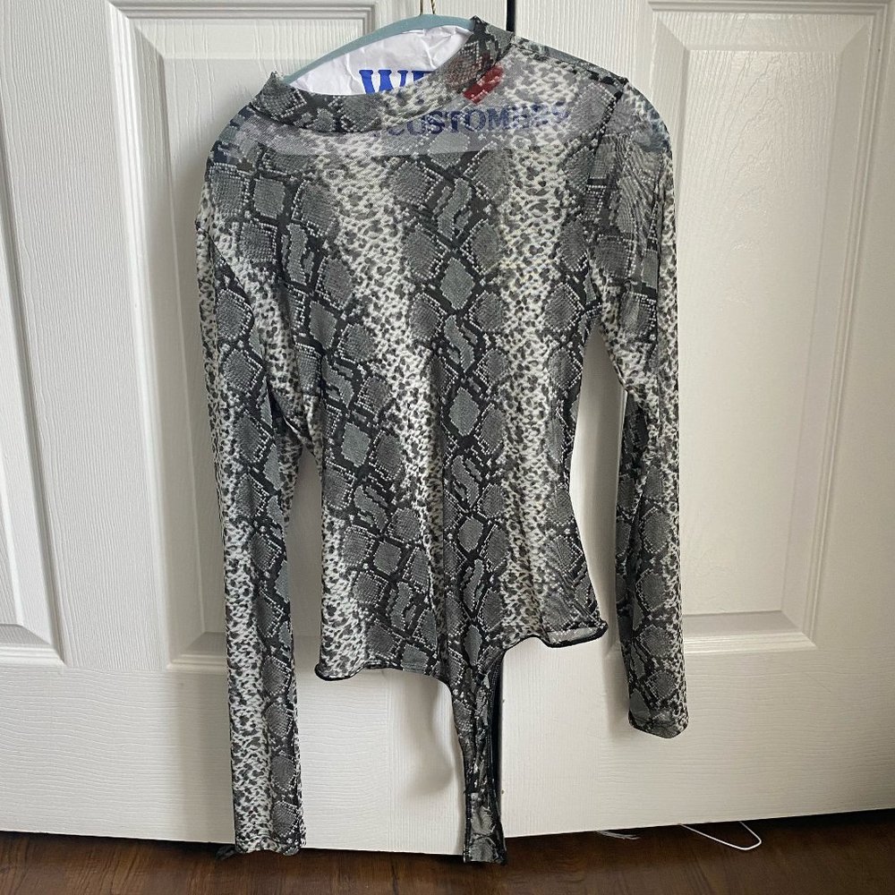 Brooklyn Karma snake print sheer bodysuit